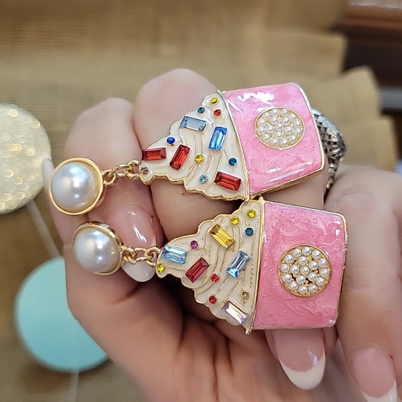 Jewelry - Sweet Treat Crystal Embellished Drop Earrings